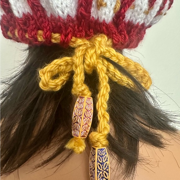 Hand Knits 2 Love Slouch Beanie Hat Hearts Homes Adjustable Fit Beads Designer - Picture 2 of 8